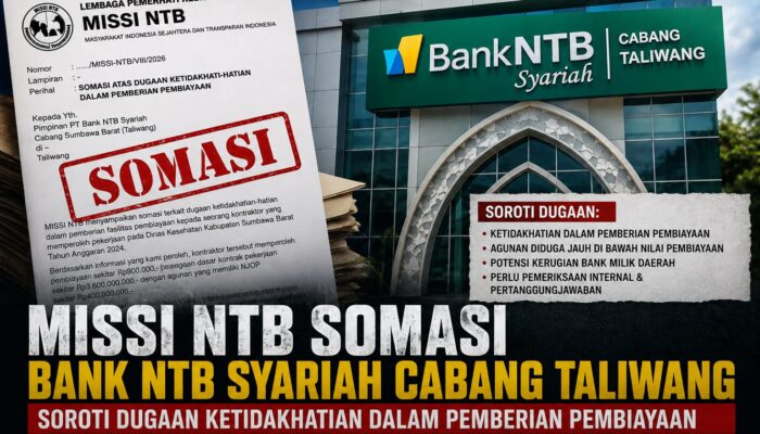 Bank NTB Syariah Cabang Taliwang di Somasi, Diduga Langgar Prinsip Kehati-hatian