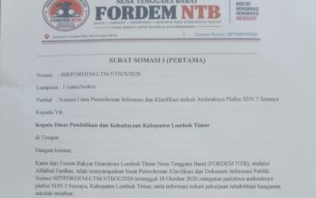 Dikbud Lotim Disomasi FORDEM soal Ambruknya Plafon SDN 3 Semaya